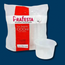 Pote Redondo 1000ML com tampa PraFesta